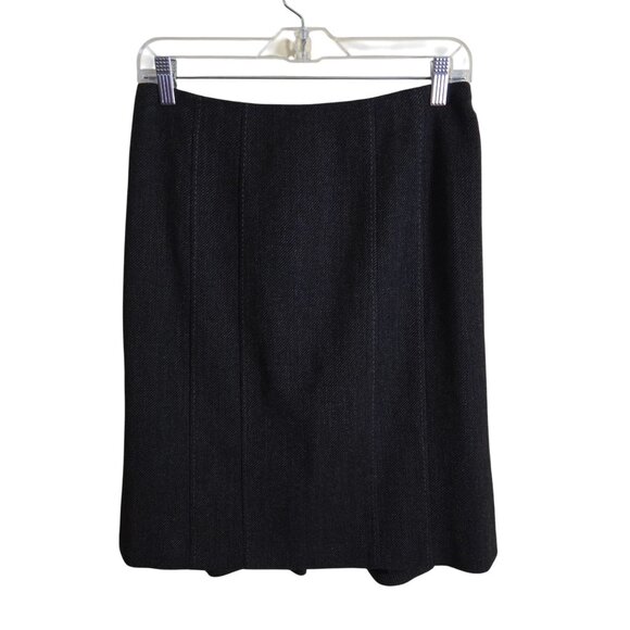 Rebecca Taylor Wool Blend Seamed Pencil Skirt With Peplum Back Designer Size 6 - Picture 2 of 6